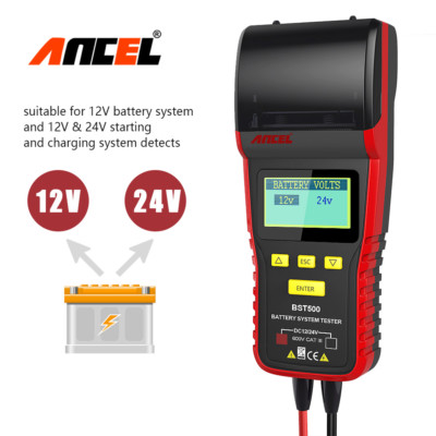 ANCEL 12V 24V Heavy Duty Truck Automotive Car Battery Load Tester With Printer  