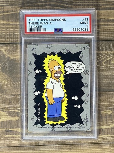 1990 Topps Simpsons #12 Bart And #13 Homer Sticker PSA9 - Picture 2 of 5