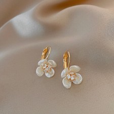Crystal Flower Dangle Drop Earrings for Women,Elegant Flower Earrings,Gifts