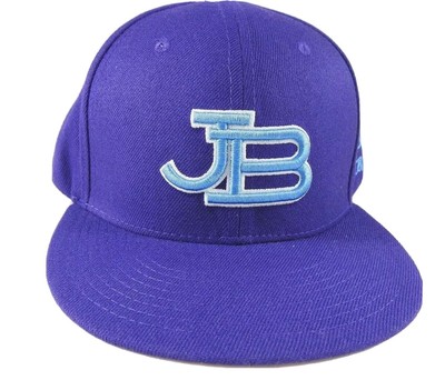 purple flat brim hat