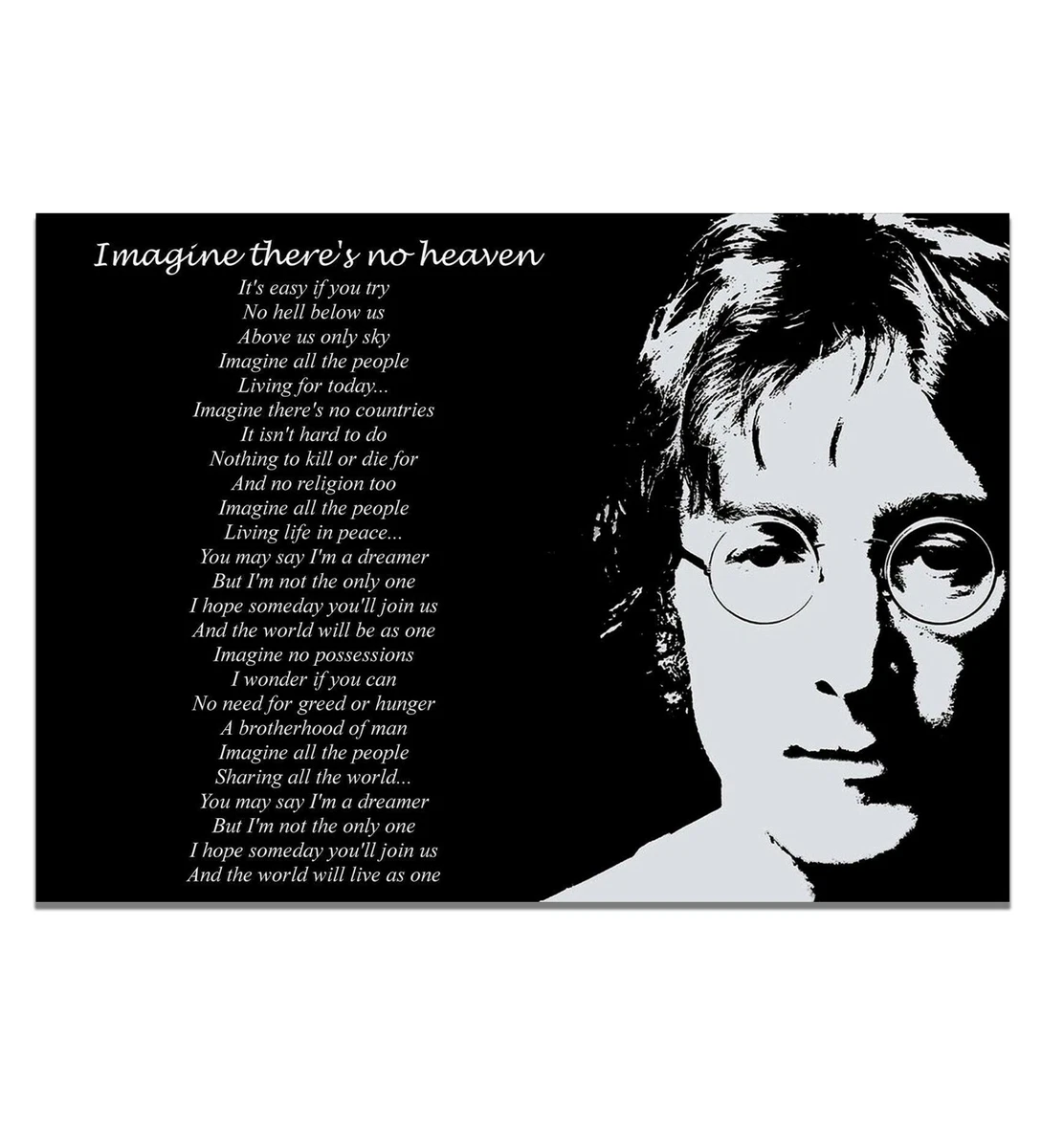 John Lennon Imagine Lyrics Poster
