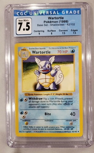 Wartortle (Shadowless) graded PSA 7.5 for sale on eBay