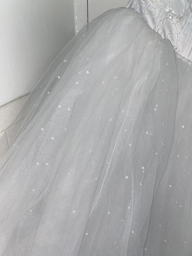 DAVIDs Bridal SZ 16 BEADED Ball Gown Wedding Dress Strapless Princess Tulle - Picture 14 of 17