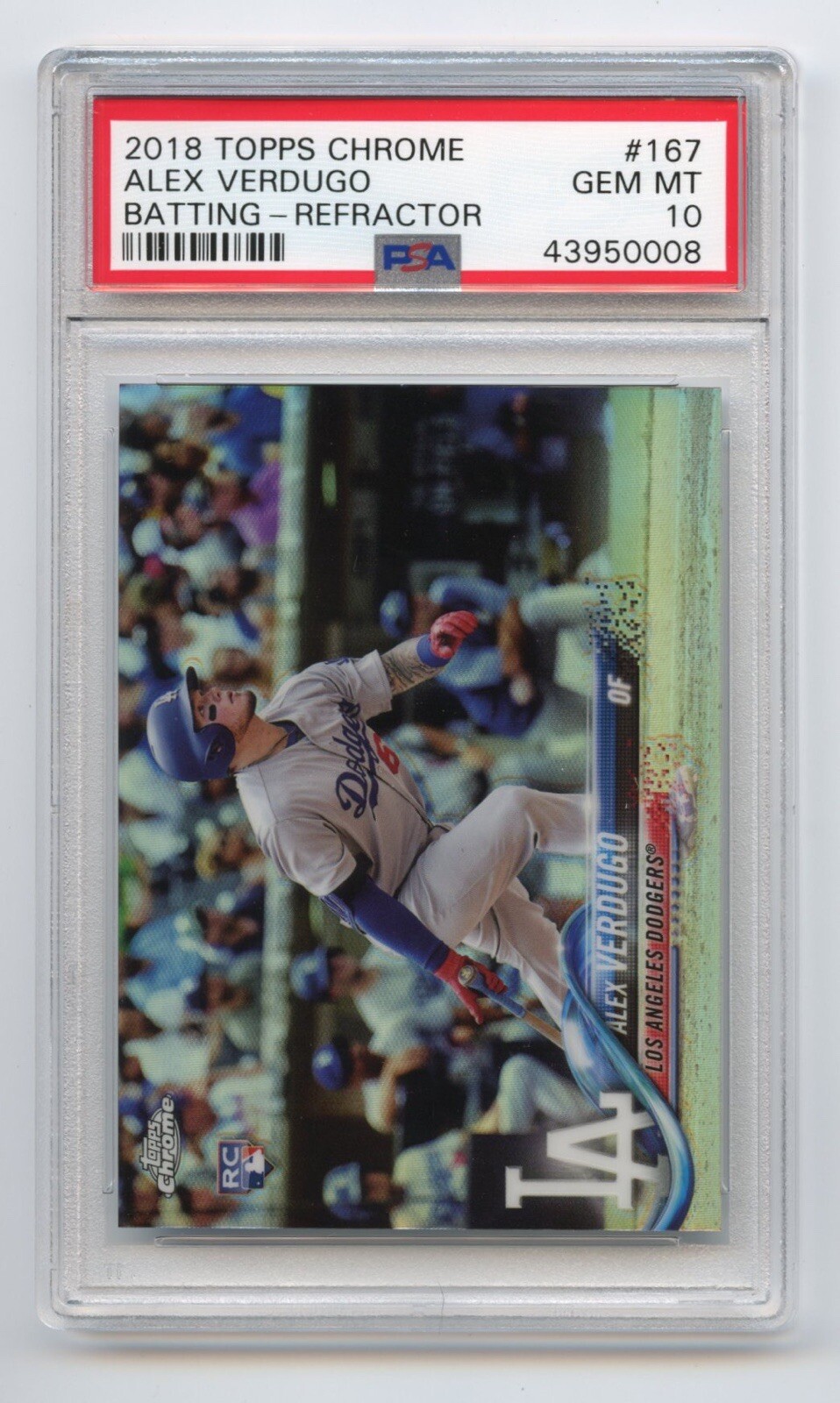 Alex Verdugo 2018 Topps Chrome Refractor RC Rookie #167 Red Sox PSA 10 Gem Mint