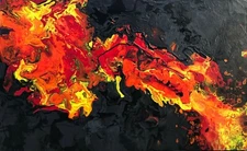 Geldingardalur -original painting on canvas by Tracy Tauber-Volcano Lava