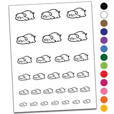 Chubby Sleeping Pig Temporary Tattoo Water Resistant Set