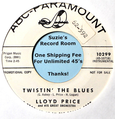 Lloyd Price Twistin' the Blues / Pop Eye's Inst R&B DJ VG+ 45 7'' Vinyl -Coupons!