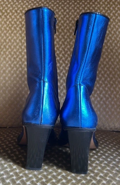 Urban Outfitters Cooperative Shania Eléctrico Azul Cuero Cremallera Lateral Botas de Vaquero8 Foto 4 de 4