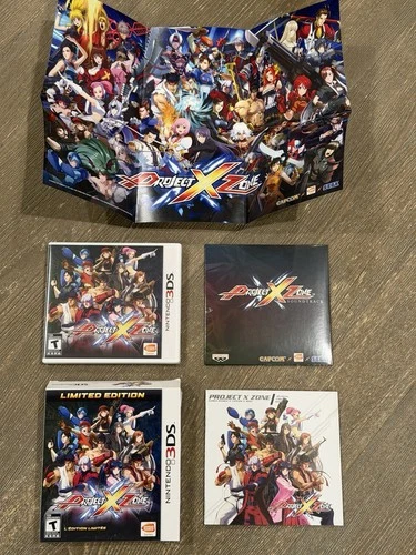 US Project X Zone Limited Edition Nintendo 3DS Poster Soundtrack Game COMPLETE