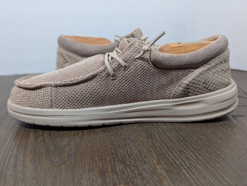 HEY DUDE Polly Sox Loafers Womens 8 Rose Dust Tan Slip On Snake Print Heels Logo - Picture 8 of 12