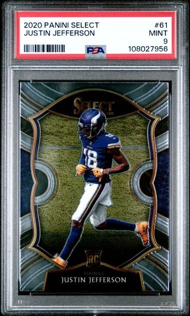 PSA 9 2020 Panini Select JUSTIN JEFFERSON RC Rookie Graded MINT #61