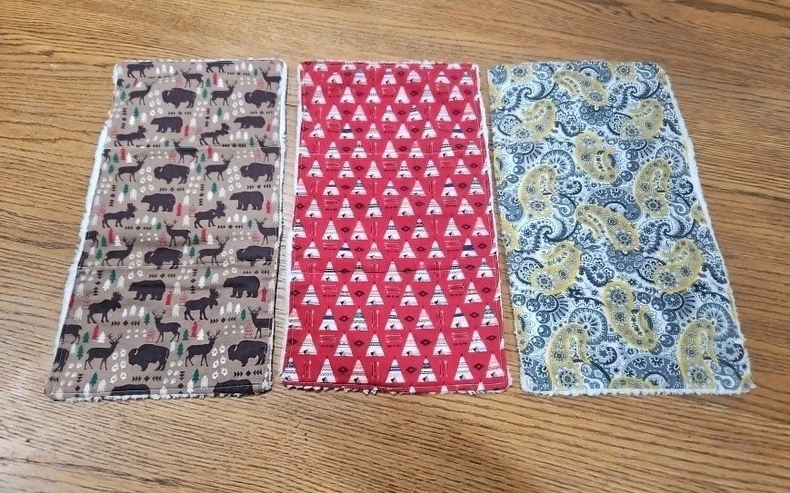 Paquete de 3 paños para eructar oso búfalo t-pee alce árbol de Navidad grueso Foto 2 de 4