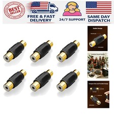 RCA Female to Female Coupler 6-Pack, Gold Plated RCA Adapter Compatible with ...
