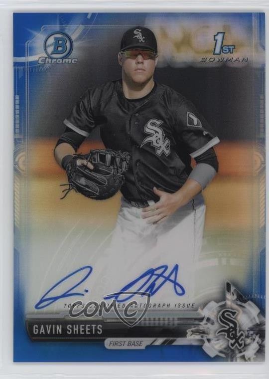 2017 Bowman Draft Chrome Pick Blue Refractor /150 Gavin Sheets #CDA-GS Auto 13iq