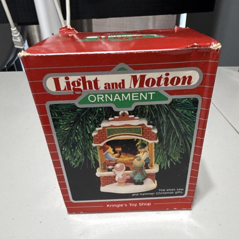 Hallmark Kringle's Toy Shop Lighted Animated Christmas Hanging Ornament