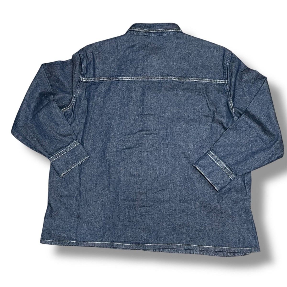 シャツ/ブラウス(長袖/七分) argue baseball denim wide shirt jacket Levi Strauss Utility Shirt Jacket Mens XL Blue Denim Snap Closure