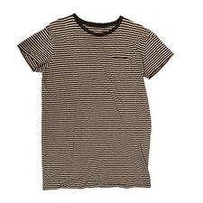 Women's Everlane T-Shirt Dress Black White Stripe Short Sleeve Pocket | Sz XL