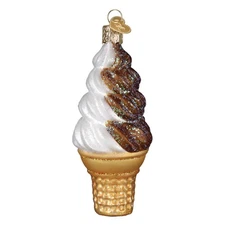 Old World Christmas CHOCOLATE SWIRL SOFT SERVE (32746) Glass Ornament w/ OWC Box
