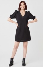 BB Dakota Steve Madden Womens Puff Short Sleeve Textured Shift Mini Dress XS