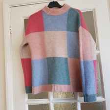 Woolovers Patchwork Jumper Size Medium Repaired Hole