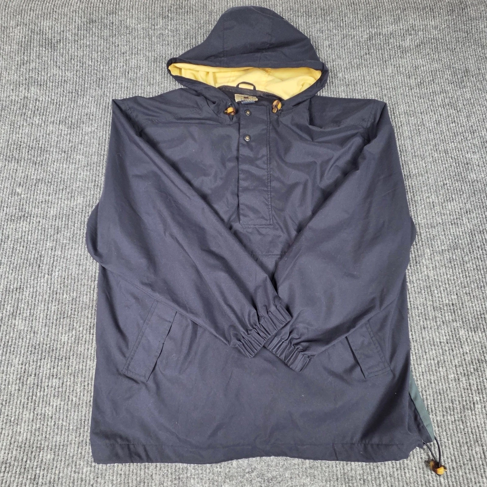 Cutter Buck Men's Anorak Jacket Hooded Pullover Navy Green L G Polyester
