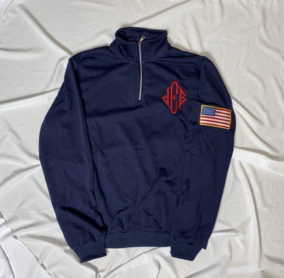 #ad jeffrey epstein quarter zip navy blue sweatshirt S M L XL $45.00