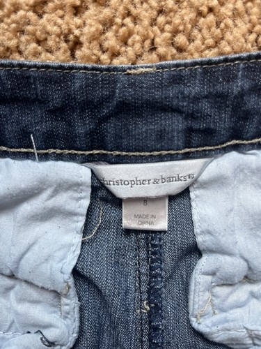 Gonna donna Christopher & Banks taglia 8 misto cotone denim con tasche usata in ottime condizioni - Foto 4 di 8