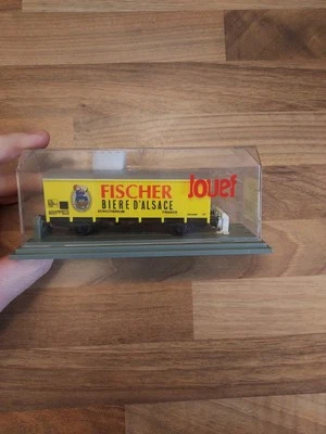 JOUEF 6274 Ho Wagon frigorifique SNCF Bière Fischer jaune Avec Boîte Cristal - Photo 1/4