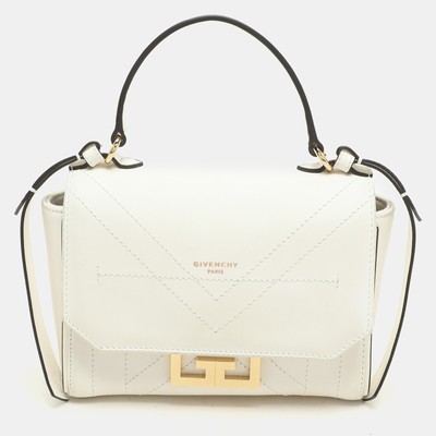 Givenchy White Leather Mini Eden Top Handle Bag