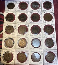 1891 - 1921 Great Britain 1 Penny 20 Coin Lot F-XF Condition Victoria - George V