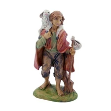 Made in Italy Nativity Figure: 5" Scale Shepard Boy, Hand-Painted