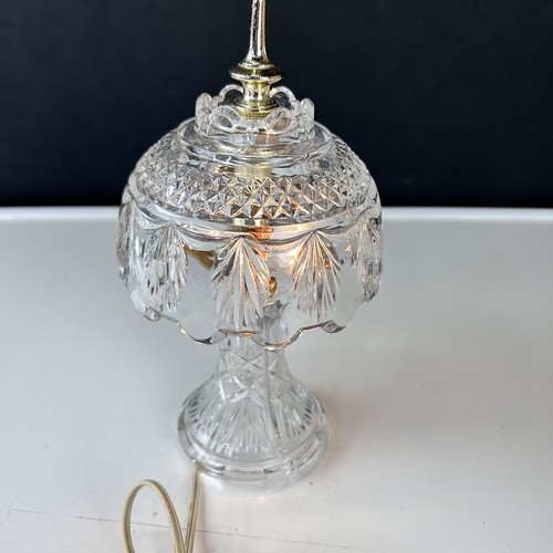 Vintage Crystal Glass Table Lamp 11” X 6” Tested Working Rollover Switch - Picture 11 of 12