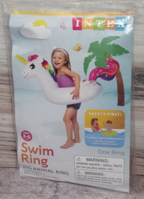 New in Package Unicorn Intex Swim Ring Big Animal Ring 42in x 23in B133