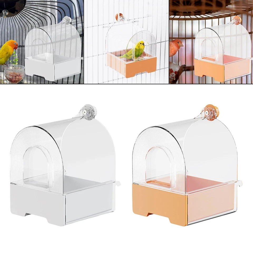 Haustier Vogel Käfig Bad Box Acryl Kleine Vögel Hängen Käfig Papagei - Bild 1 von 1
