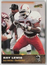 1996 Score Ray Lewis Rookie #139 Baltimore Linebacker Football Card. rookie card picture