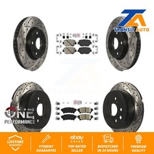 Front Rear Ceramic Pad Coated Drilled Slot Disc Brake Rotors Kit For Lexus IS250