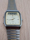Timex V Cell Quartz Wristwatch Analog Digital Alarm Silver Gold Vintage Men's