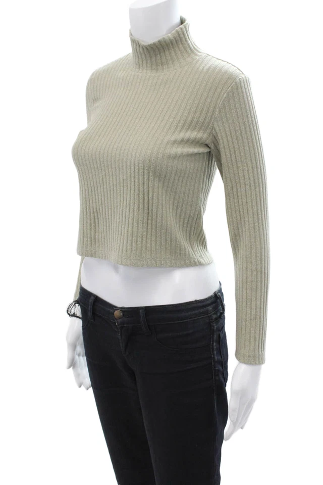 Suéter Pullover Wilfred Free Unisex Rayas Cuello Simulado Beige Algodón Talla S Foto 2 de 4