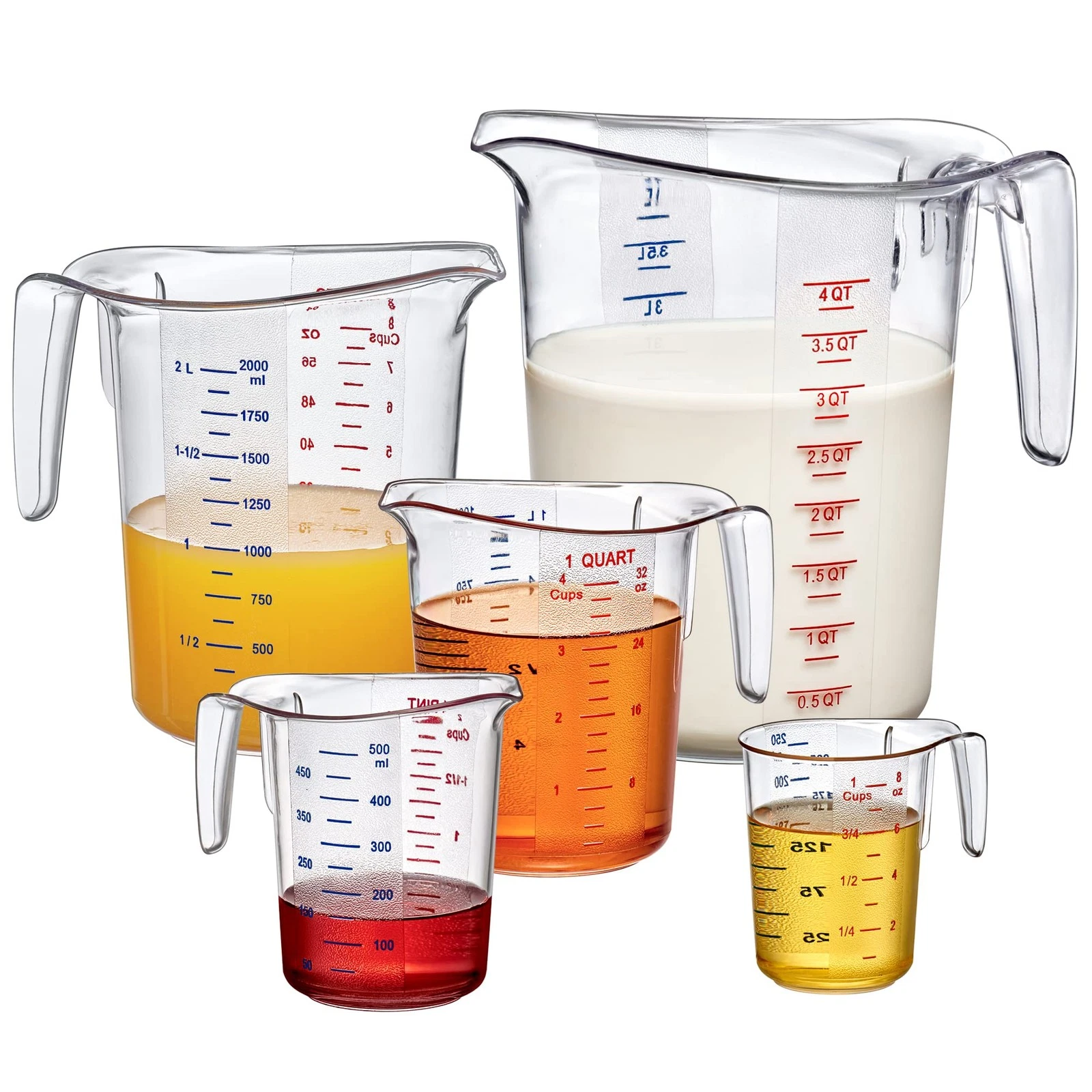 Amazing Abby Melissa Plastic Measuring Cups 5Piece Set, FoodGrade Measuring...