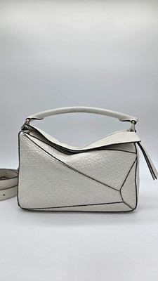 Loewe Puzzle Anagram Embossed Top Handle Bag w/ Detachable Adjustable Strap