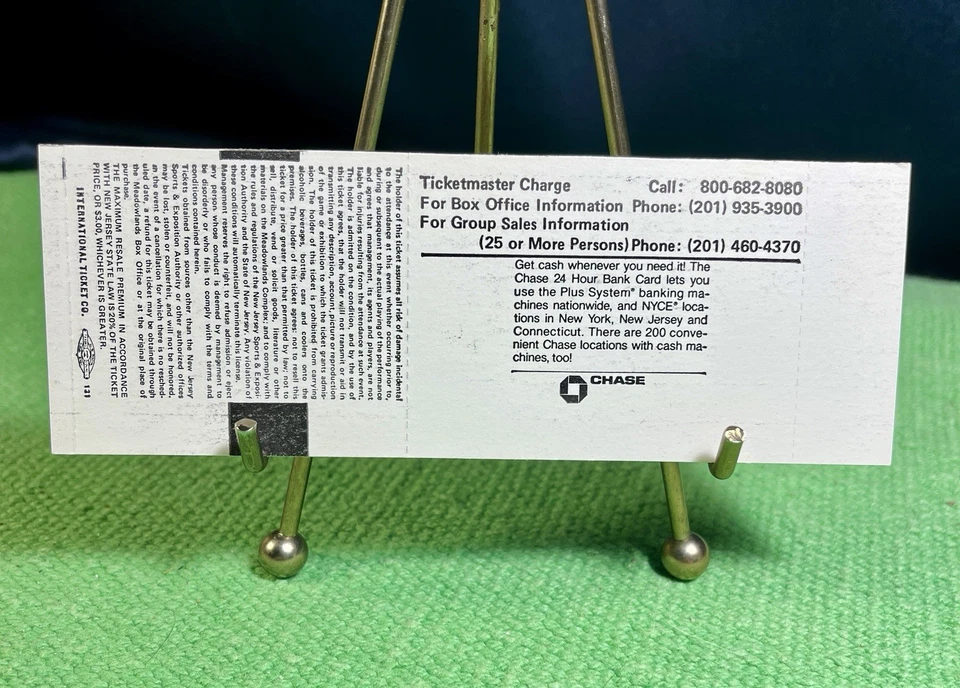 DAVID BOWIE 1987 "GLASS SPIDER TOUR" FULL UNUSED CONCERT TICKET - Image 2 of 2