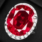 Vivid Red Rubellite Tourmaline 17.75Ct 925 Sterling Silver Handmade Rings Size 7