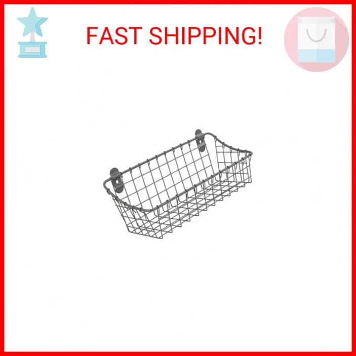 Spectrum Diversified Vintage Cabinet & Wall Mount Basket, Small, Industrial Gray - Image 2 of 2