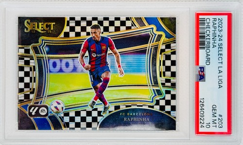 2023-24 Panini Select La Liga Raphinha CHECKERBOARD CASE HIT PSA 10 POP2