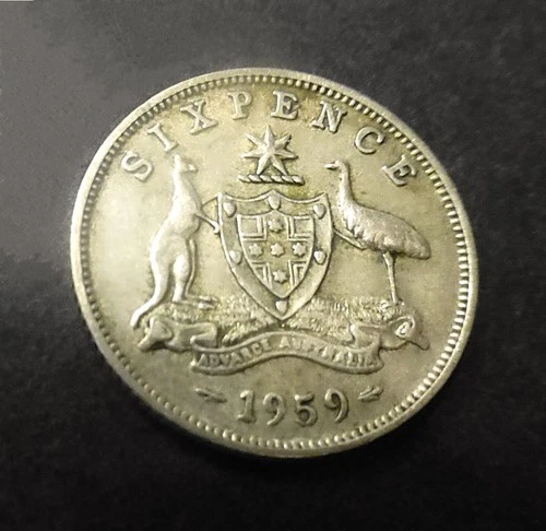 1959 Australia Sixpence — photo from the most recent tracked eBay sale