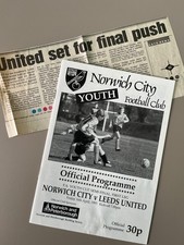 1992-93 Norwich City vs Leeds United - FA Youth Cup Semi Final + Clipping