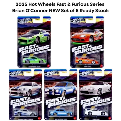 2025 Hot Wheels Fast & Furious Brian O'Conner Silver Series Set of