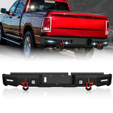 W/ Sensor Holes Rear Bumper For 2009-18 Dodge Ram 1500&19-2024 Ram 1500 Classic
