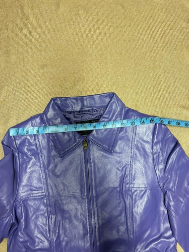Vintage Cerrucci Leder Biker Jacke Lila Original Full Zip 90er Y2K Damen - Bild 4 von 12