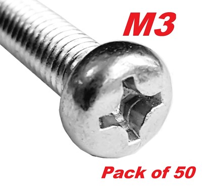 A2 Edelstahl JIS Philips Kopfschrauben - M3 x 8 mm (50er Pack)
